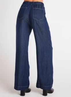 Bella Dahl Pleated Wide Leg Pant - Dark Denim- Pants