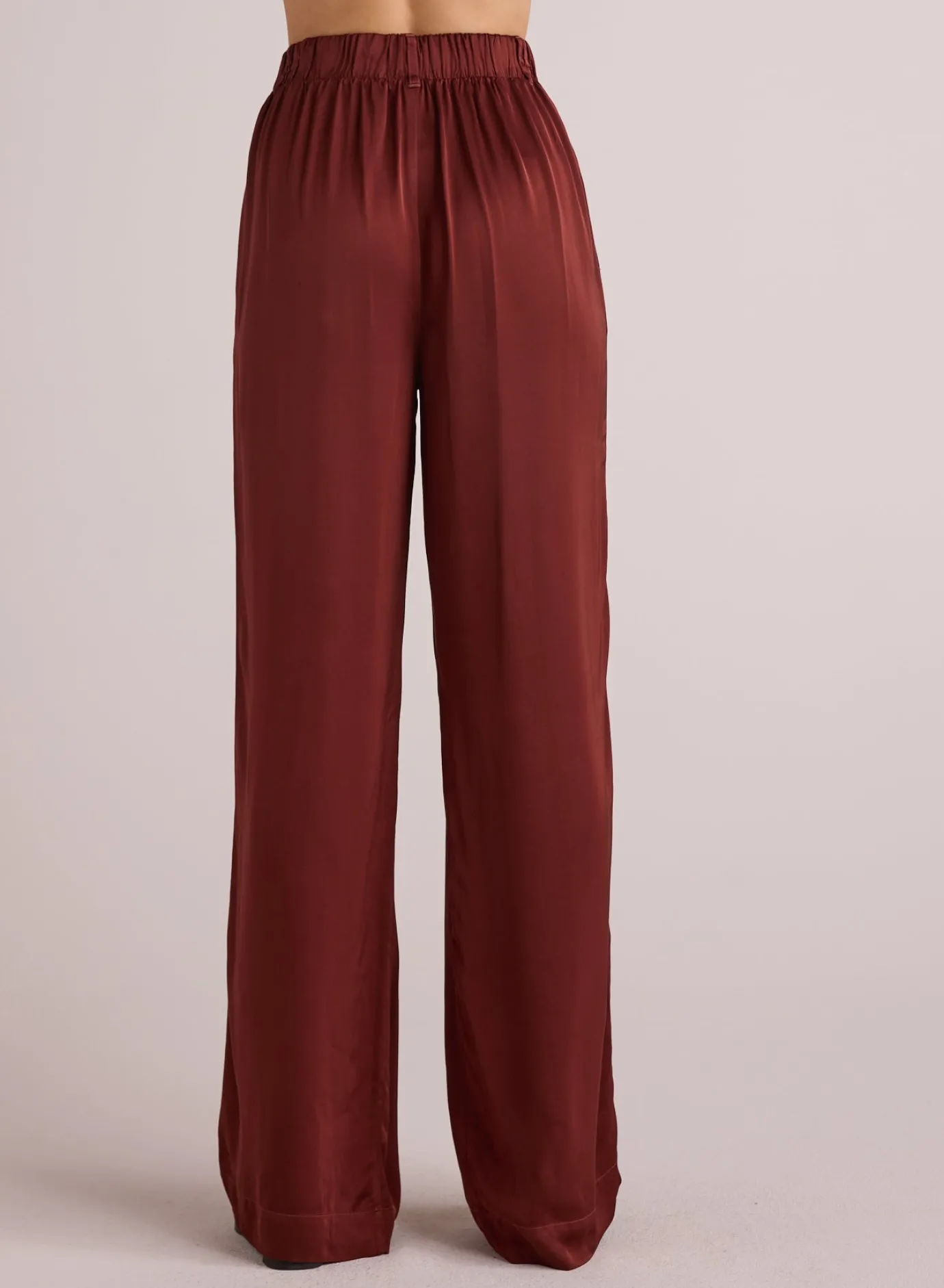 Bella Dahl Pleated Wide Leg Trouser - Brandy Wine- Pants