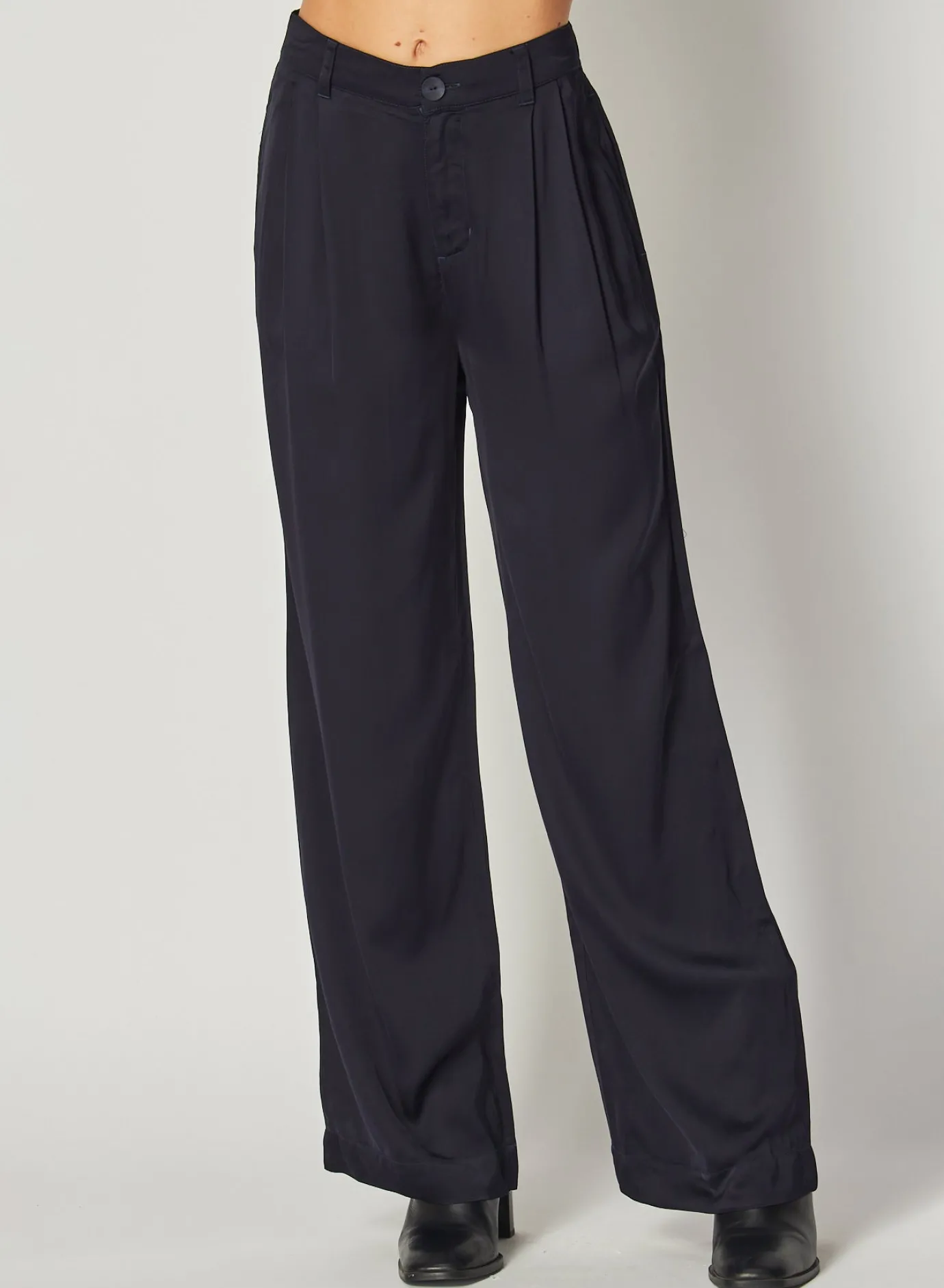 Bella Dahl Pleated Wide Leg Trouser - Navy Eclipse- Pants