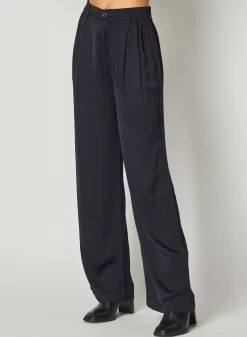 Bella Dahl Pleated Wide Leg Trouser - Navy Eclipse- Pants