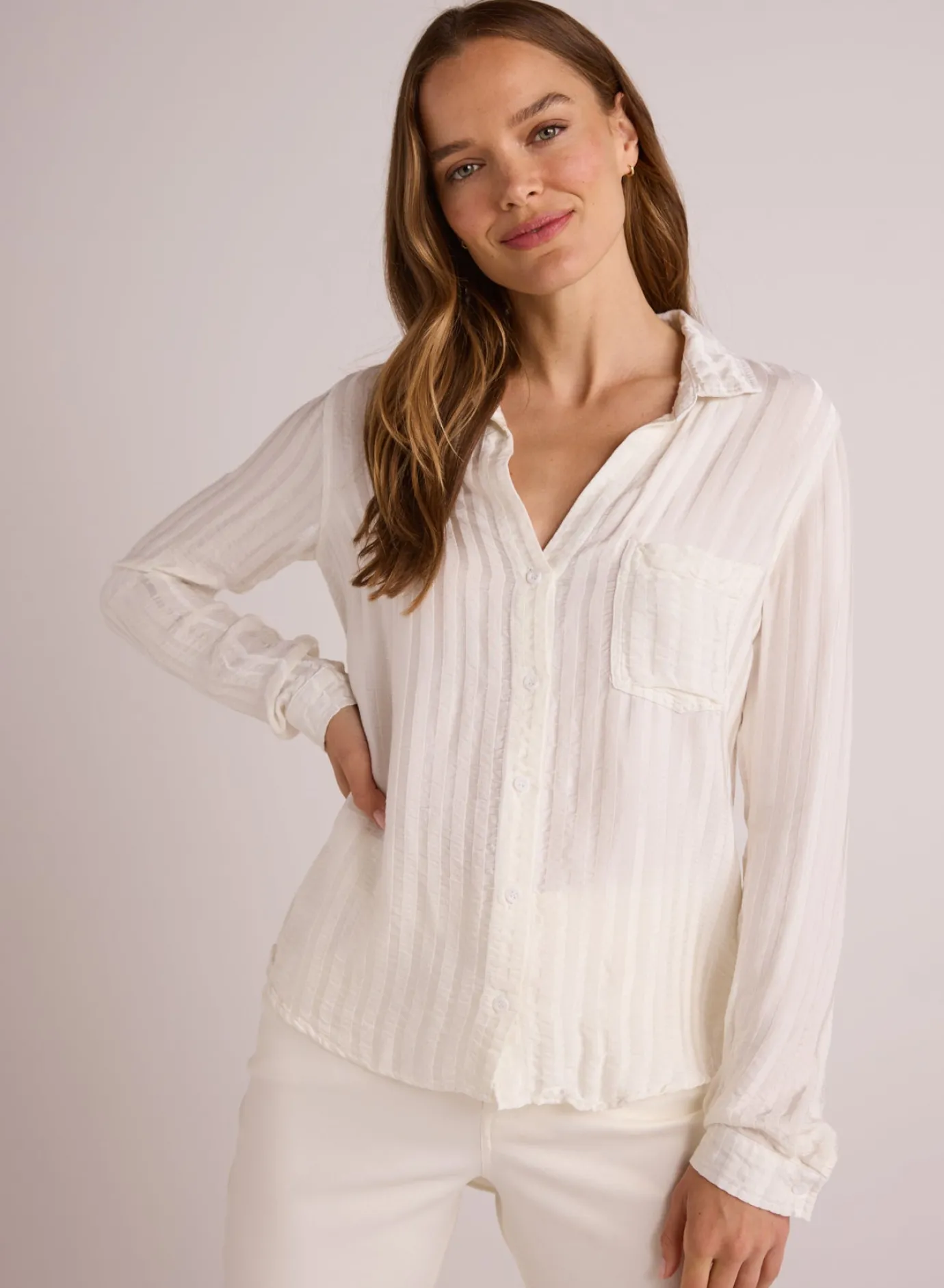 Bella Dahl Pocket Button Down - Winter White- Button Down
