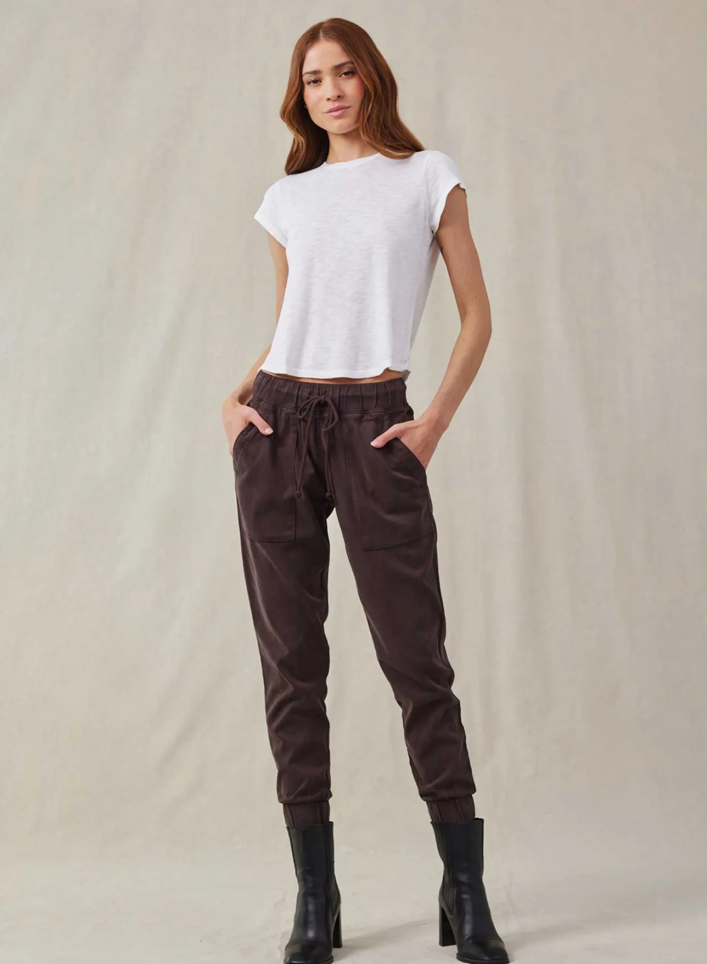 Bella Dahl Pocket Jogger - Chestnut Brown- Pants