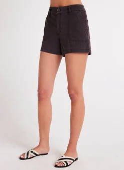 Bella Dahl Poppy Voyage Pocket Short - Black Smoke- Shorts