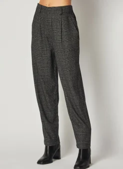 Bella Dahl Relaxed Pleat Front Trouser - Glencheck Plaid- Pants
