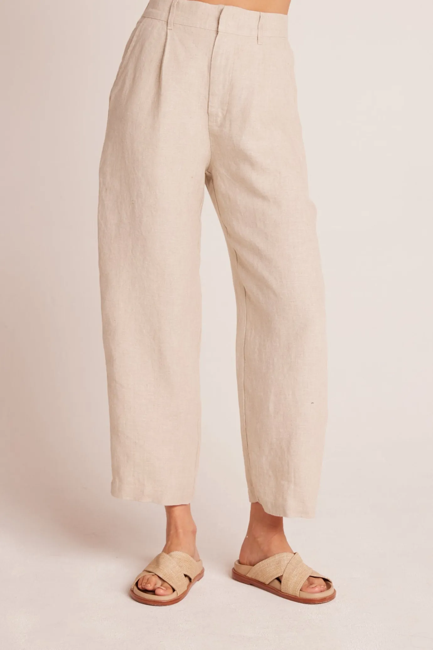 Bella Dahl Relaxed Pleat Front Trouser - Linen Sand- Pants