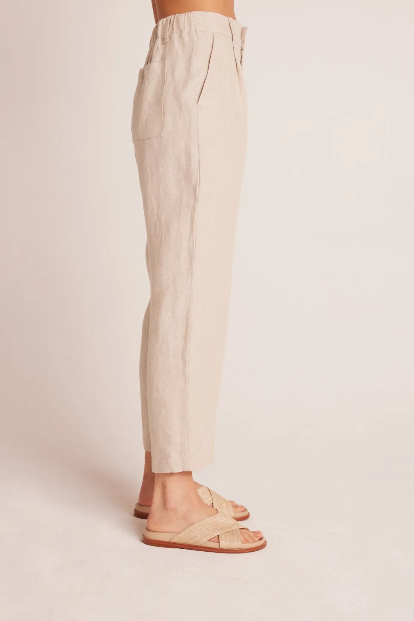 Bella Dahl Relaxed Pleat Front Trouser - Linen Sand- Pants