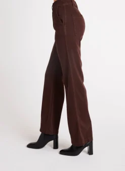 Bella Dahl Ryder Pintuck Wide Leg - Chocolate Plum- Pants