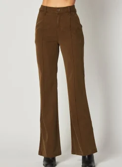 Bella Dahl Ryder Pintuck Wide Leg - Olive Spice- Pants