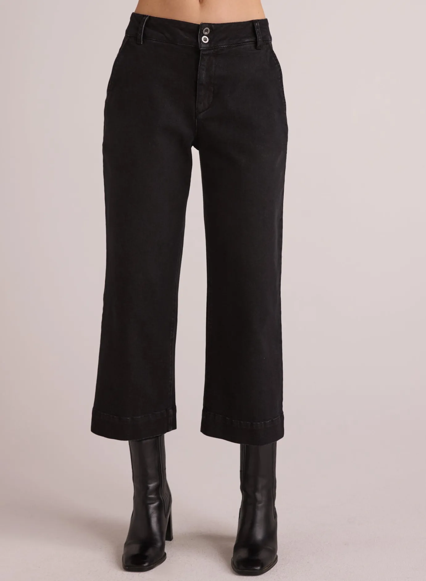 Bella Dahl Saige Wide Leg Crop - Smoke Wash- Pants