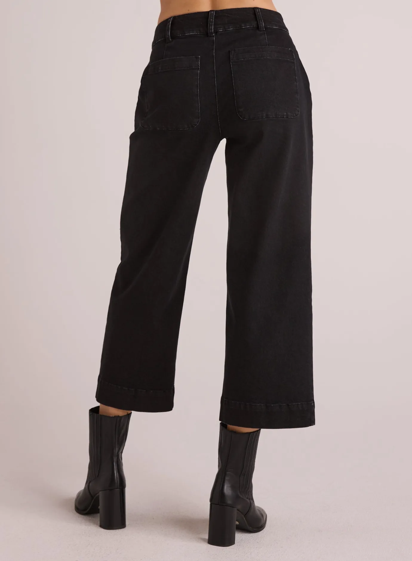 Bella Dahl Saige Wide Leg Crop - Smoke Wash- Pants