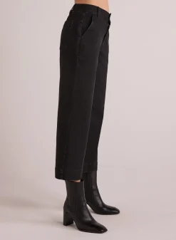 Bella Dahl Saige Wide Leg Crop - Smoke Wash- Pants