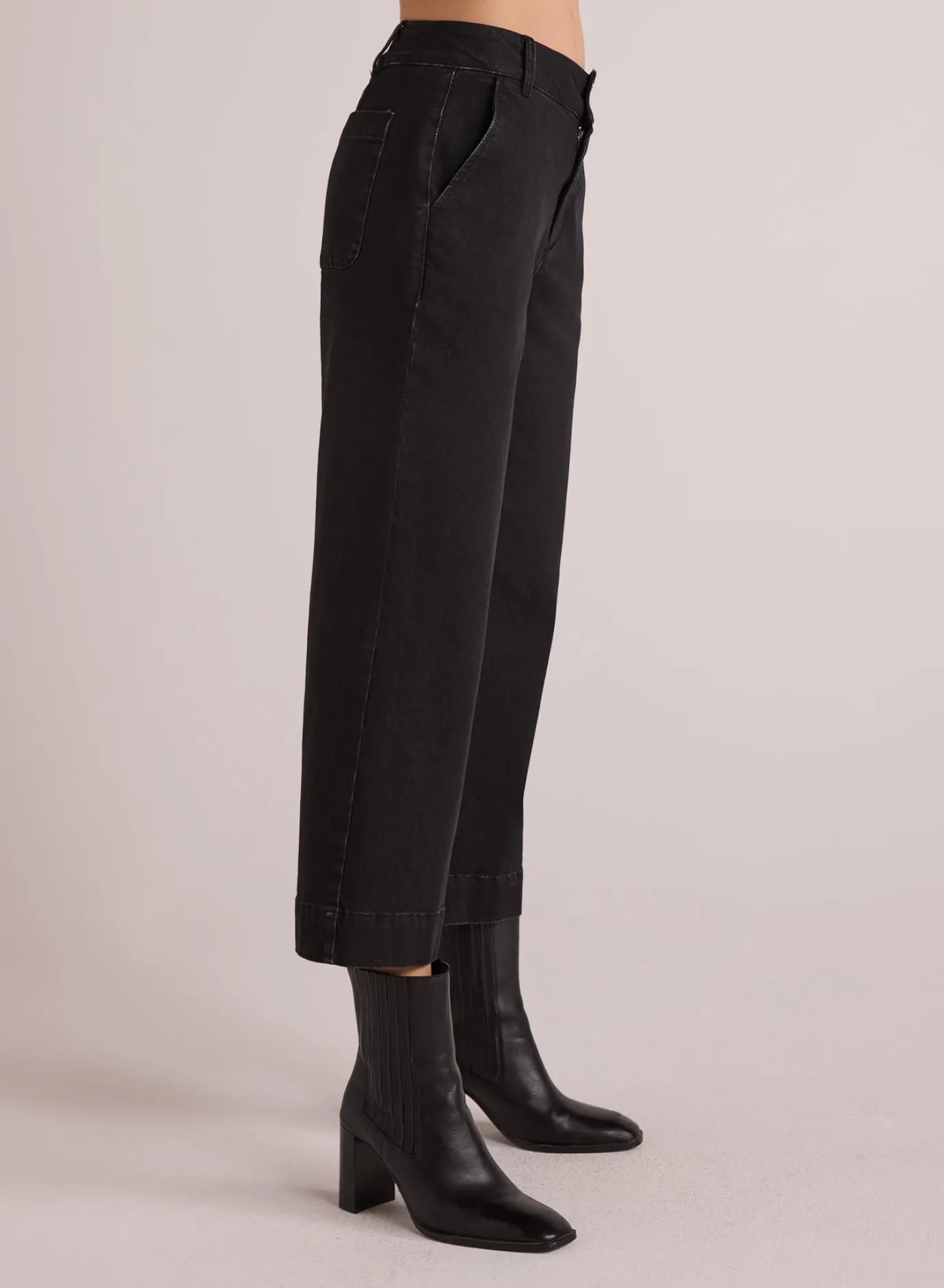 Bella Dahl Saige Wide Leg Crop - Smoke Wash- Pants