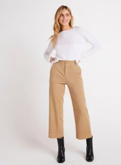 Bella Dahl Saige Wide Leg Crop - Soft Camel- Pants