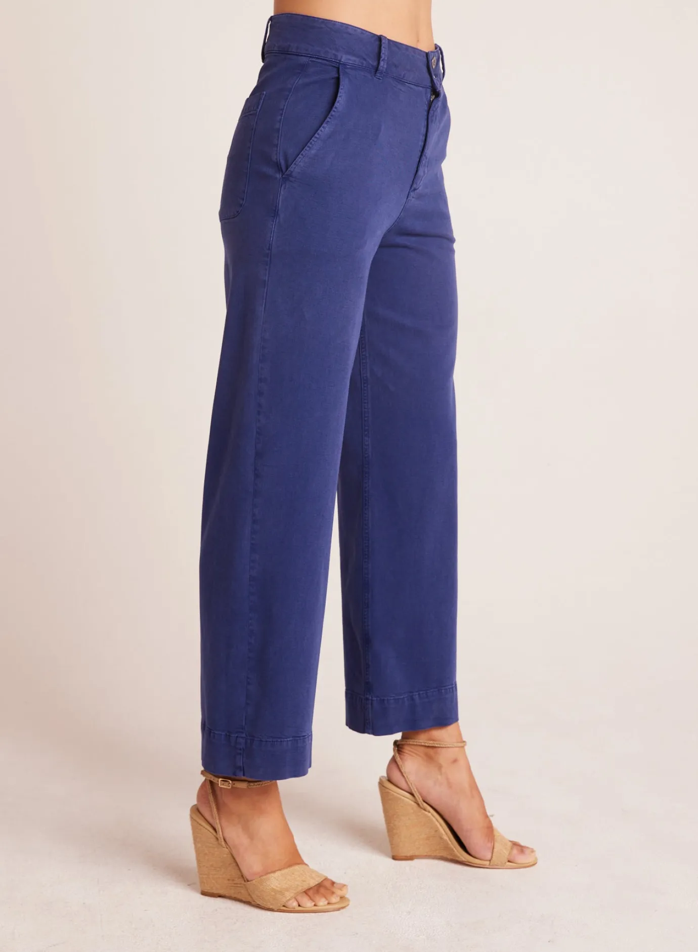 Bella Dahl Saige Wide Leg Crop - Tropical Navy- Pants