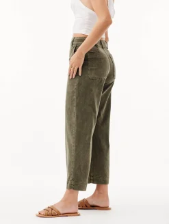 Bella Dahl Saige Wide Leg Crop - Washed Army- Pants
