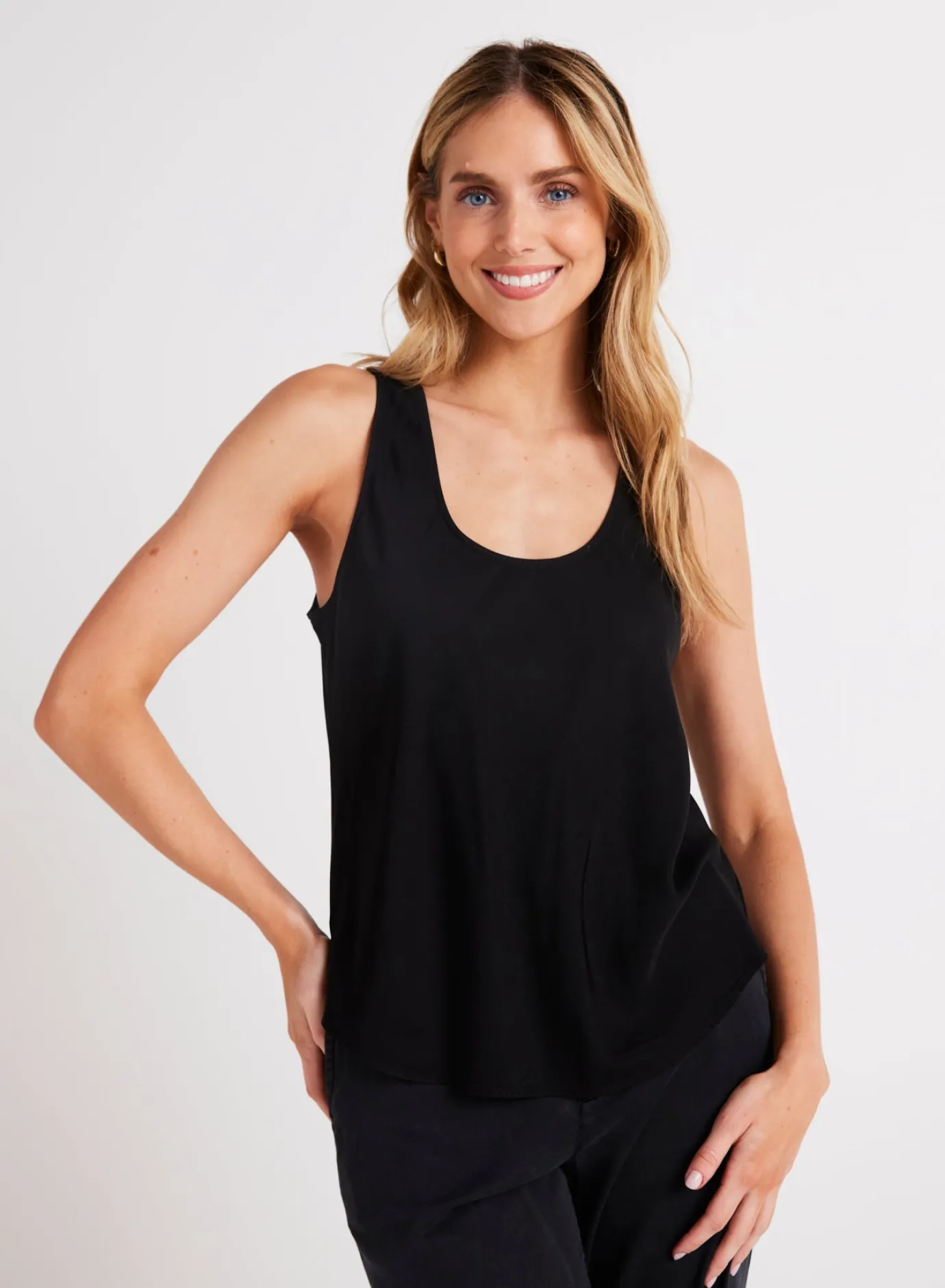 Bella Dahl Satin Scoop Neck Tank - - Seasonal Essentials