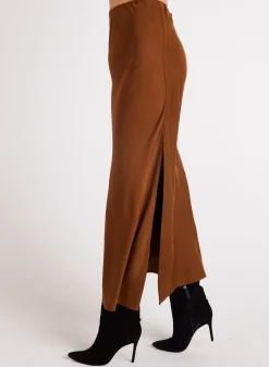Bella Dahl Satin Side Slit Maxi Skirt - Twilight Gold- Skirts