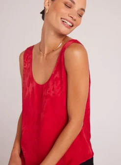 Bella Dahl Scoop Neck Tank - Summer Rouge- Sleeveless