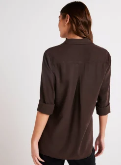 Bella Dahl Shirt Tail Button Down - Chestnut Brown- Seasonal Essentials