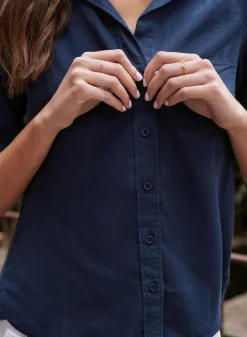 Bella Dahl Shirt Tail Button Down - Endless Sea- Long Sleeve