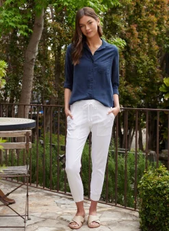 Bella Dahl Shirt Tail Button Down - Endless Sea- Essentials Tops