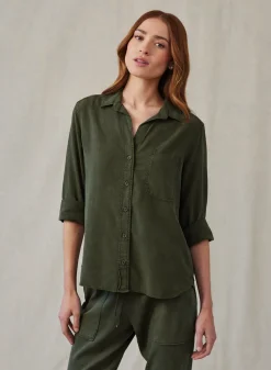 Bella Dahl Shirt Tail Button Down - Italian Herb- Button Down