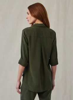 Bella Dahl Shirt Tail Button Down - Italian Herb- Button Down