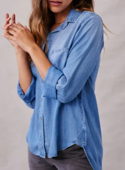 Bella Dahl Shirt Tail Button Down - Medium Ombre Wash- Button Down