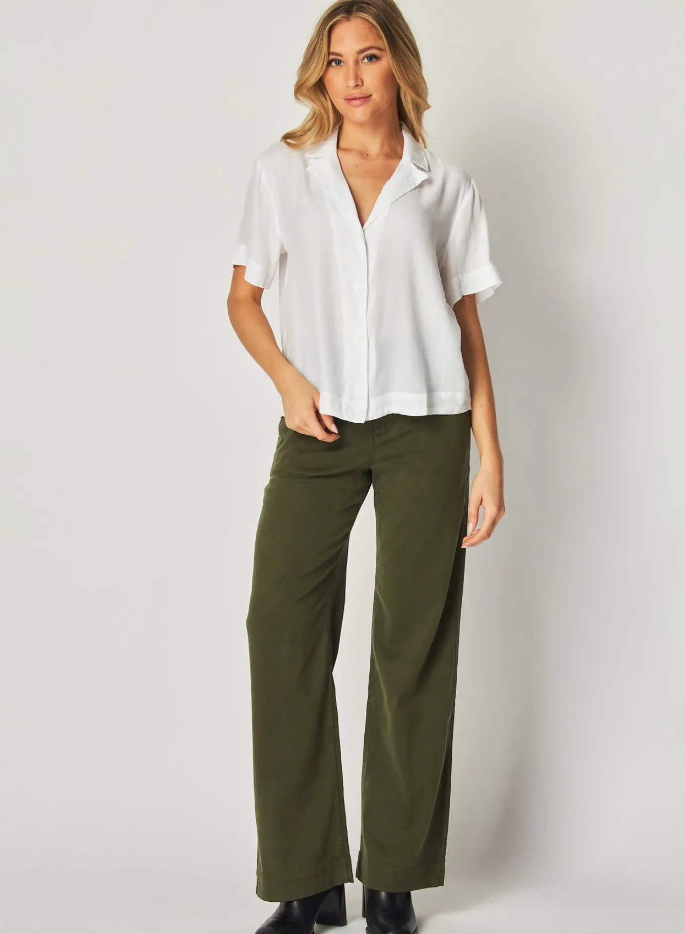 Bella Dahl Short Sleeve Flowy Button Down - - Short Sleeve