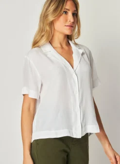 Bella Dahl Short Sleeve Flowy Button Down - - Short Sleeve