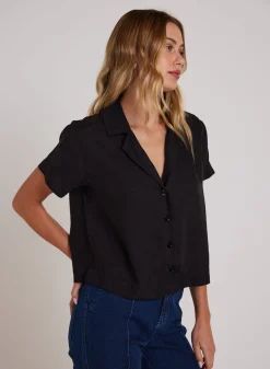 Bella Dahl Short Sleeve Flowy Button Down - - Short Sleeve