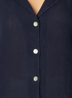 Bella Dahl Short Sleeve Flowy Button Down - Brazilian Navy- Short Sleeve