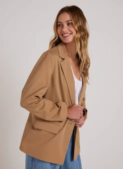 Bella Dahl Single Breasted Blazer - Classic Camel- Outerwear