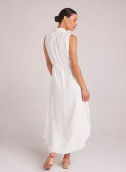 Bella Dahl Sleeveless Shirred Maxi Dress - Off White- Long Dresses