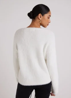 Bella Dahl Slouchy V-Neck Sweater - Winter White- Seasonal Essentials