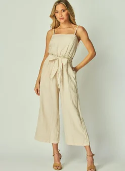 Bella Dahl Smocked Back Jumpsuit - Samba Tan- Rompers & Jumpsuits
