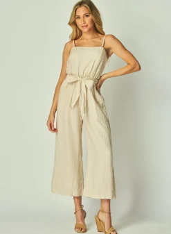 Bella Dahl Smocked Back Jumpsuit - Samba Tan- Rompers & Jumpsuits