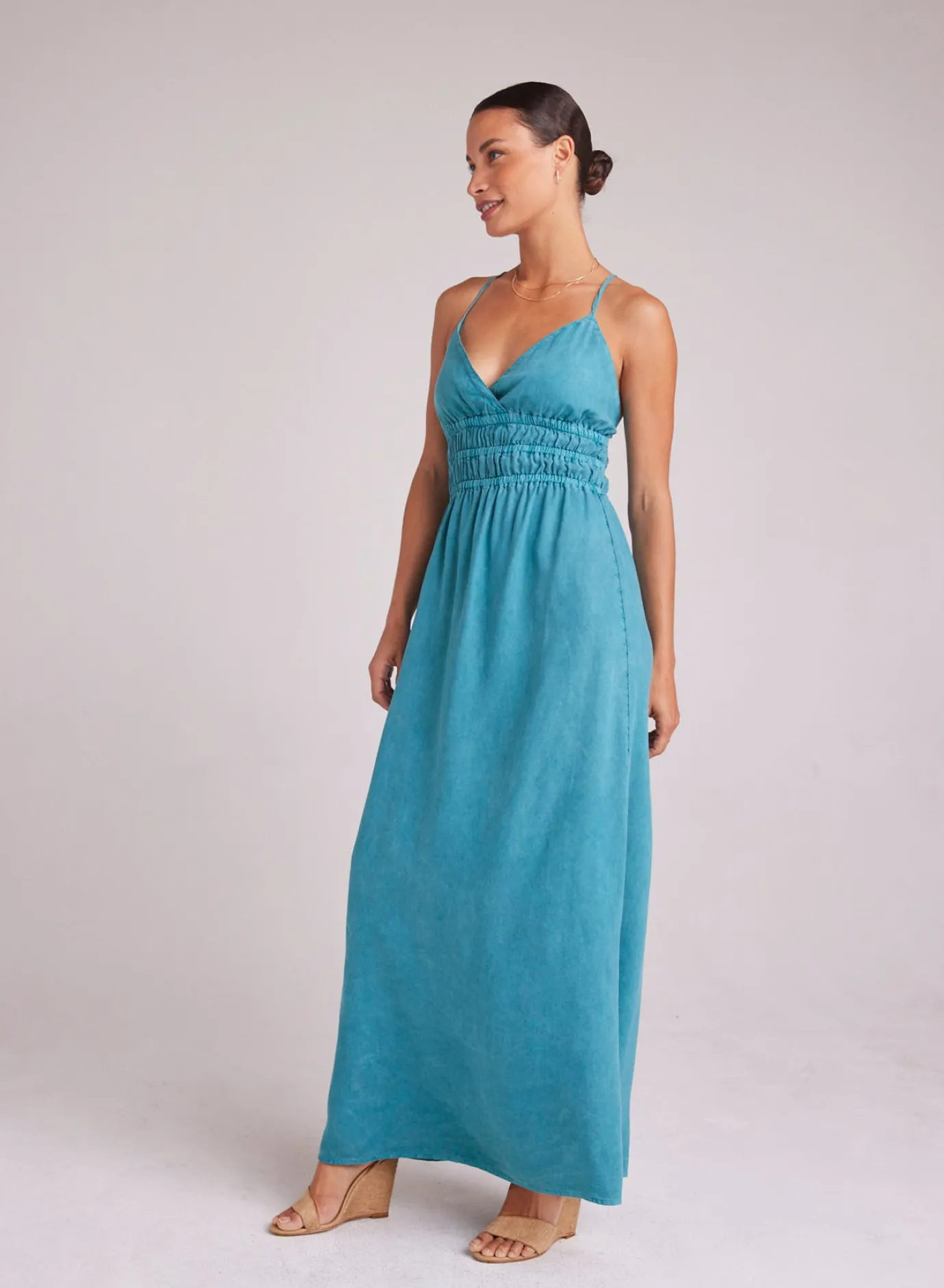 Bella Dahl Smocked Cami Maxi Dress - Deep Azure- Long Dresses