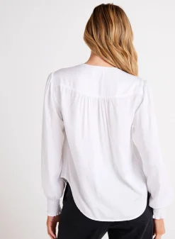 Bella Dahl Smocked Cuff Button Down - - Essentials Tops