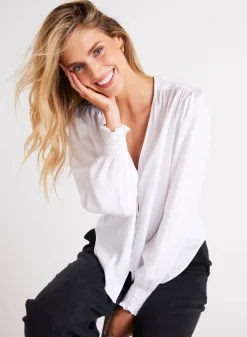 Bella Dahl Smocked Cuff Button Down - - Seasonal Essentials