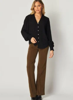 Bella Dahl Smocked Cuff Button Down - - Long Sleeve