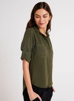 Bella Dahl Split Back Button Down - Italian Herb- Button Down