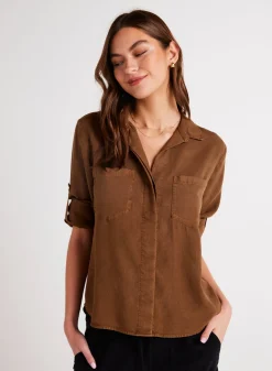 Bella Dahl Split Back Button Down - Twilight Gold- Seasonal Essentials