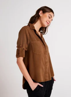 Bella Dahl Split Back Button Down - Twilight Gold- Seasonal Essentials