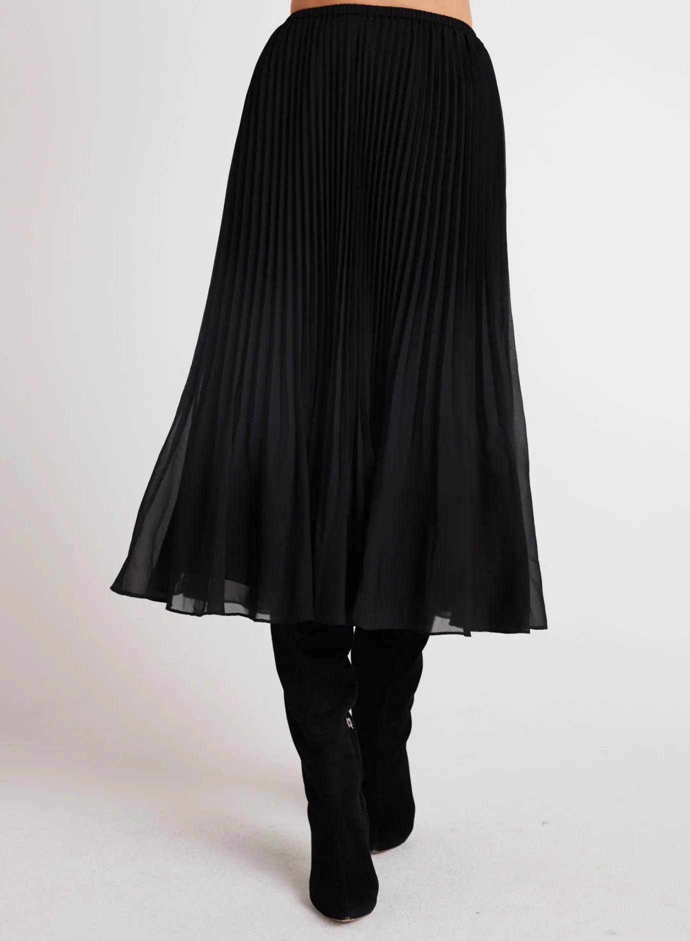 Bella Dahl Sunburst Pleated Chiffon Midi Skirt - - Skirts