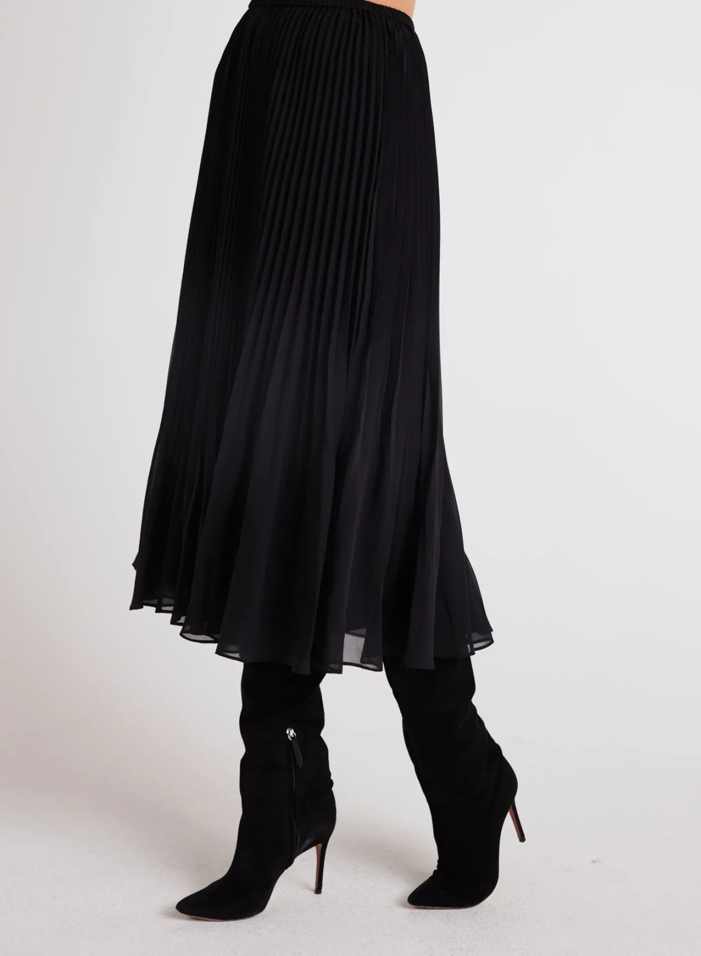 Bella Dahl Sunburst Pleated Chiffon Midi Skirt - - Skirts