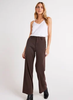 Bella Dahl Sydney Wide Leg Pant - Chestnut Brown- Pants