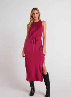 Bella Dahl Tank Slip Dress - Fuchsia Berry- Long Dresses