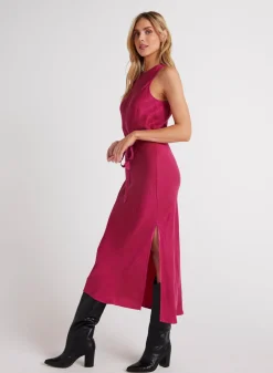 Bella Dahl Tank Slip Dress - Fuchsia Berry- Long Dresses