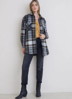 Bella Dahl Topanga Belted Shacket - Golden Honey Plaid- Outerwear